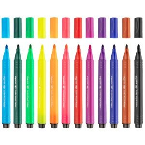 Jumbo Üçgen Keçeli Kalem 12 li Set (Plastik Kutulu) - Görsel 3