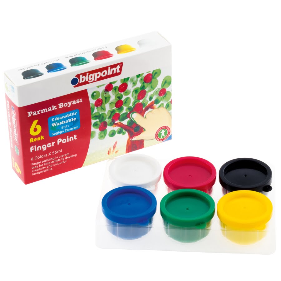 Bigpoint Parmak Boyası 6 Renk x 35 ml Bigpoint Parmak Boyası 6 Renk x 35 ml