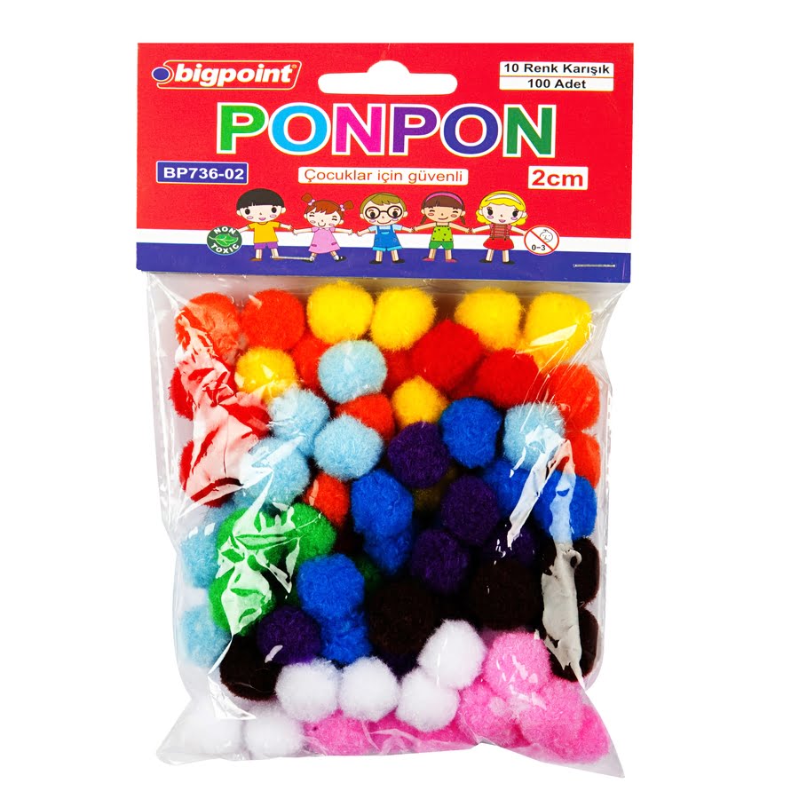Bigpoint Ponpon 2 cm 10 Renk / 100'lü Poşet Bigpoint Ponpon 2 cm 10 Renk / 100'lü Poşet