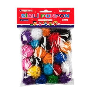 Bigpoint Ponpon Simli 5 cm 10 Renk / 25'li Poşet