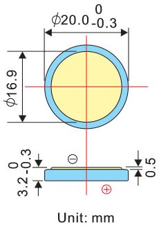 Pil Düğme Tipi CR2032 1 CR2032 para pil teknik gorsel