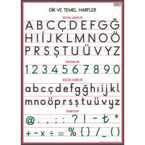 Dik ve Temel Harfler Panosu 50x70 cm