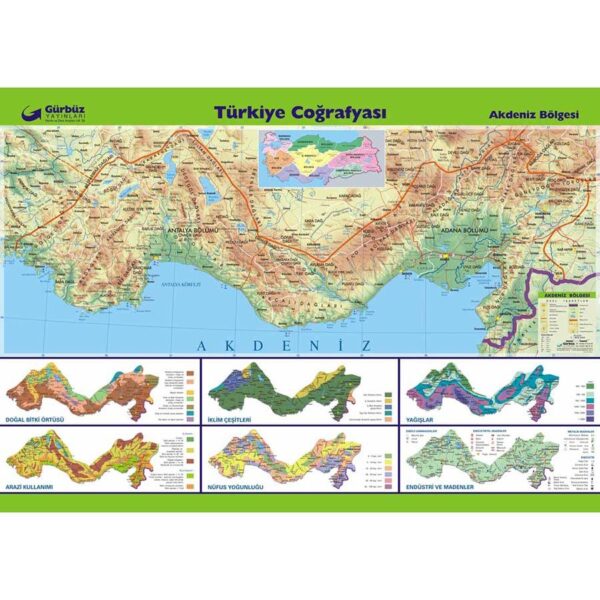 Türkiye Coğrafyası Haritaları Seti 15 Adet 70x100 cm - Görsel 9