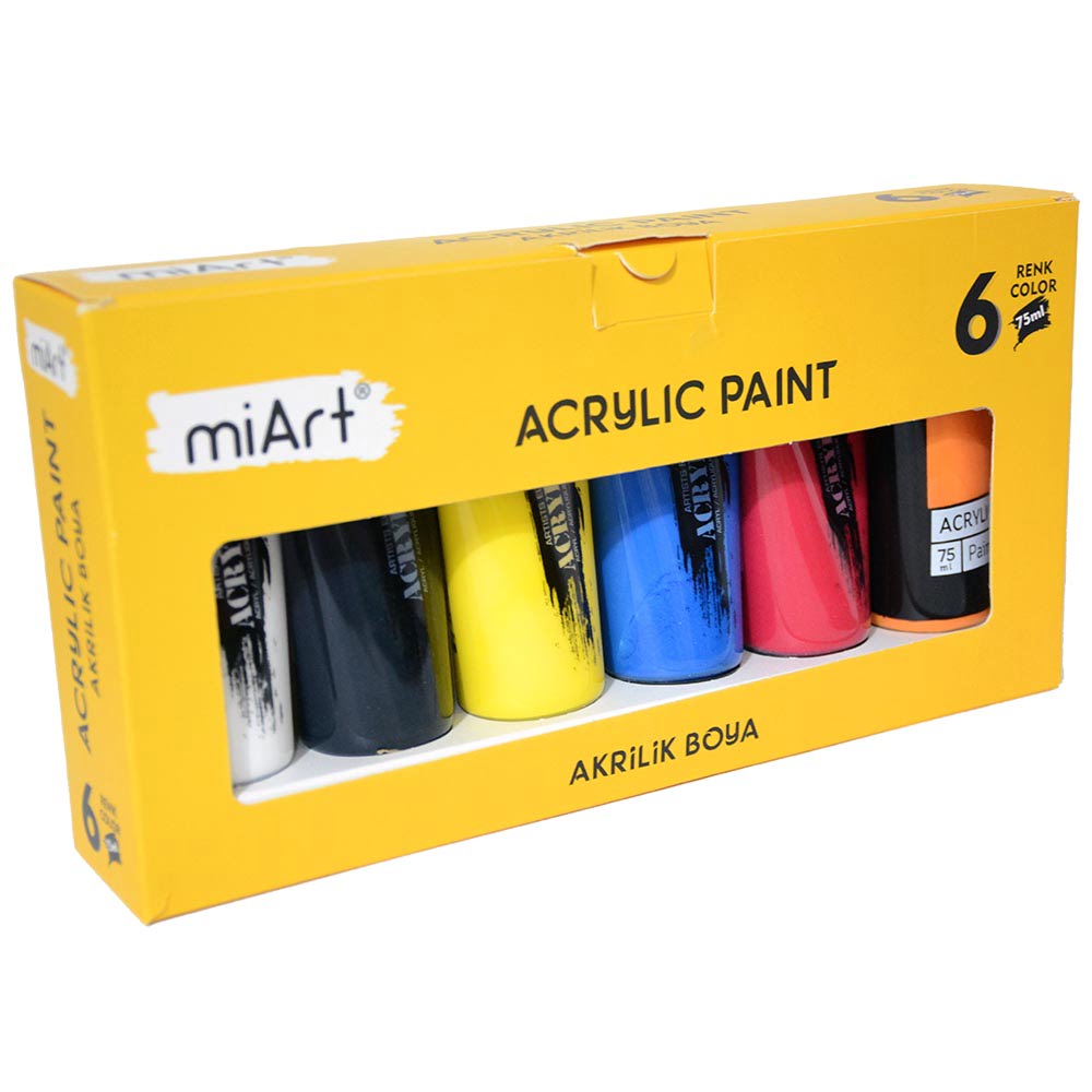 akrilik-tup-boya-seti-75ml-6li Akrilik Tüp Boya Seti 6 Renk 75 ml - Görsel 1