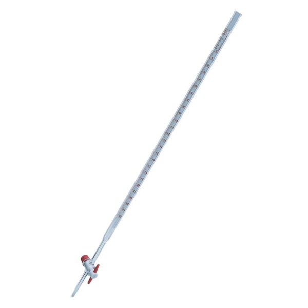 Büret Düz Şeffaf PTFE Musluklu 100 ml - Görsel 2