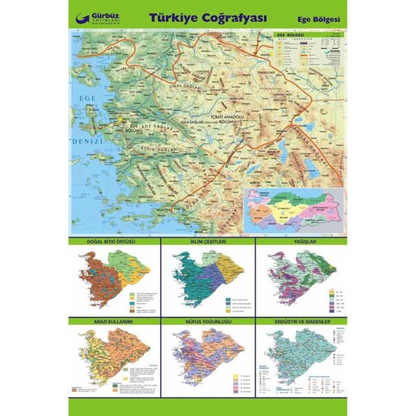 Türkiye Coğrafyası Haritaları Seti 15 Adet 70x100 cm - Görsel 7
