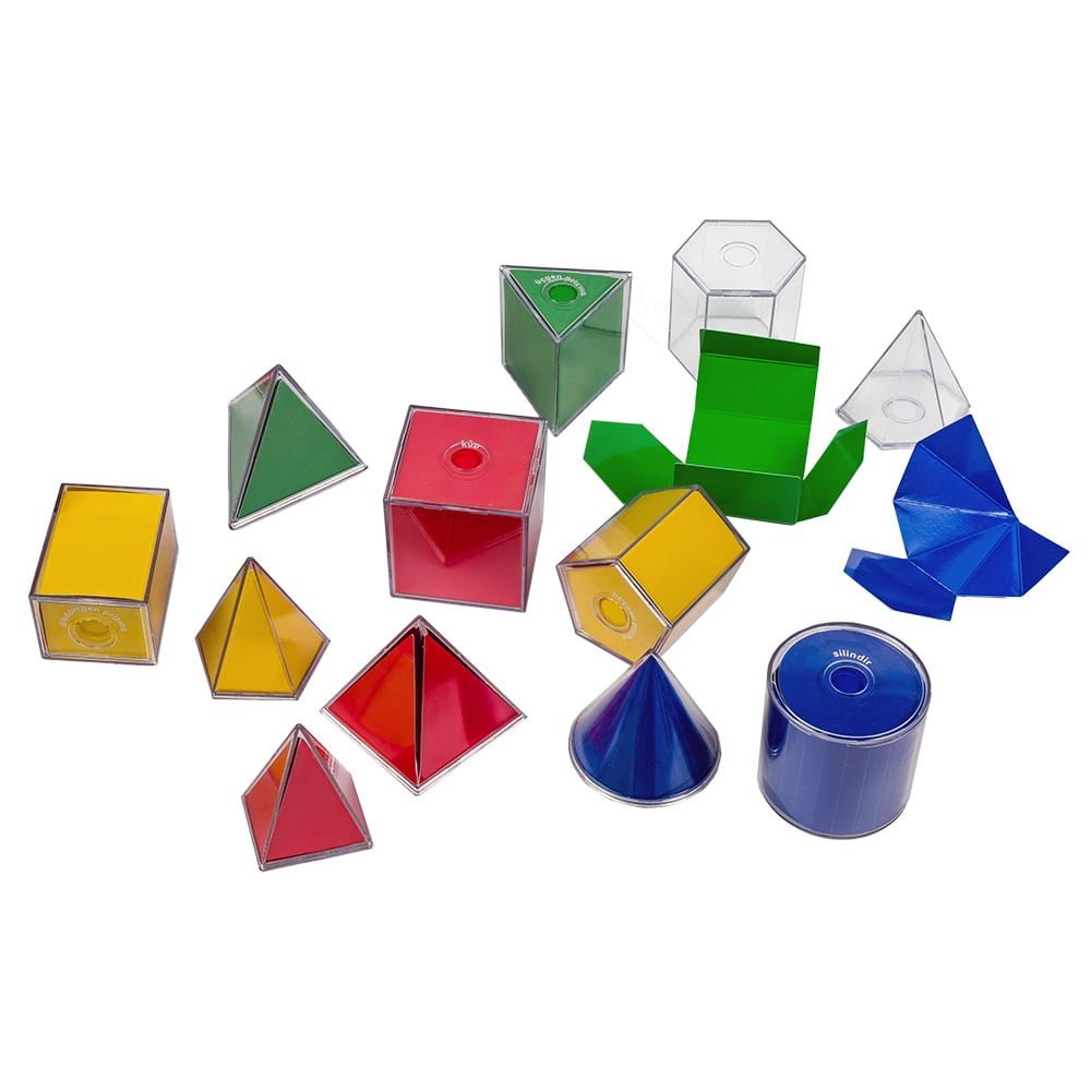 geometrik-cisim-acilim-modelleri-2d-3d Geometrik Cisim Açılımları Takımı 12 Parça 8 cm - Görsel 1