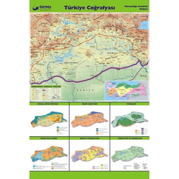 Türkiye Coğrafyası Haritaları Seti 15 Adet 70x100 cm - Görsel 6