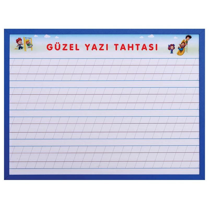 guzel-yazi-tahtasi-mdf-cerceveli Çizgili Yazı Tahtası MDF Çerçeveli 60x80 cm - Görsel 1
