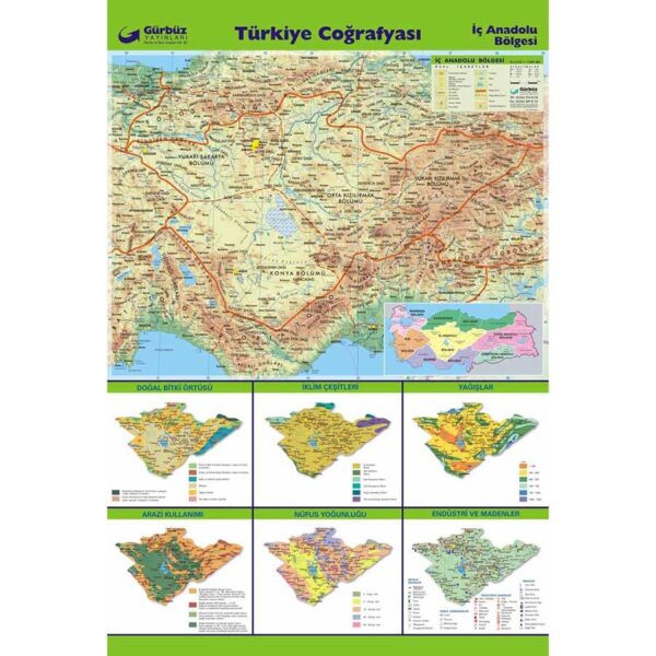 Türkiye Coğrafyası Haritaları Seti 15 Adet 70x100 cm - Görsel 8