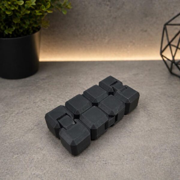 Sonsuzluk Küpü (Infinity Cube) Düz Siyah Stres Oyuncağı - Görsel 3