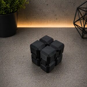 Sonsuzluk Küpü (Infinity Cube) Düz Siyah Stres Oyuncağı - Görsel 4