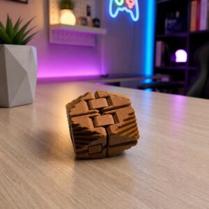 Sonsuzluk Küpü (Infinity Cube) Üçgen Kahverengi Stres Oyuncağı - Görsel 4