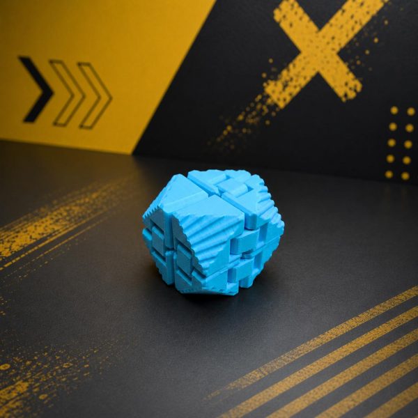 Sonsuzluk Küpü (Infinity Cube) Üçgen Açık Mavi Stres Oyuncağı - Görsel 4