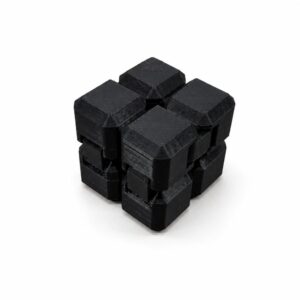 Sonsuzluk Küpü (Infinity Cube) Düz Siyah Stres Oyuncağı - Görsel 2