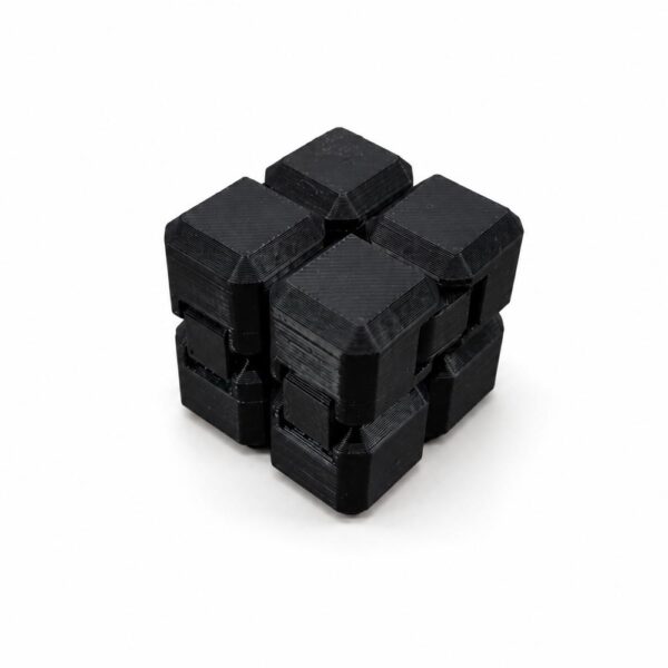 Sonsuzluk Küpü (Infinity Cube) Düz Siyah Stres Oyuncağı - Görsel 2