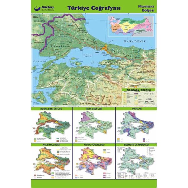 Türkiye Coğrafyası Haritaları Seti 15 Adet 70x100 cm - Görsel 4