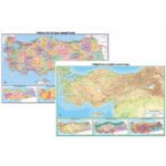 Türkiye Fiziki ve Siyasi Haritası (Çift Taraflı) 50x70 cm